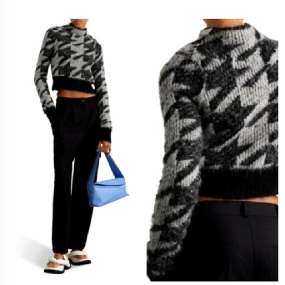 Rag & Bone Edith Alpaca & Wool Blend Women's Black and White Sweater